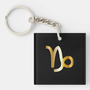 Porte-clés Symbole de Capricorne Zodiac, Porte - clé noir et