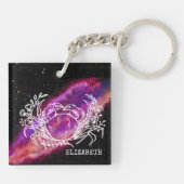 Porte-clés Symbole de constellation du zodiaque du cancer ros (Dos)