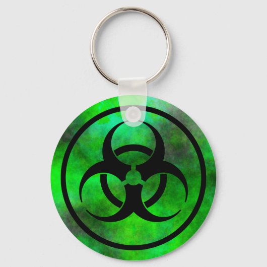 Porte-clés Symbole de danger biologique du brouillard vert Po (Recto)