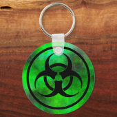 Porte-clés Symbole de danger biologique du brouillard vert Po (Recto)