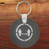 Porte-clés Symbole de distance sociale (Recto)
