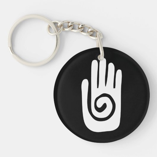 Porte-clés symbole de la main Hopi guérir spirale paume améri (Devant)