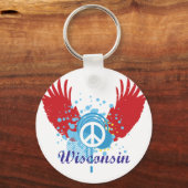 Porte-clés SYMBOLE DE LA PAIX DU Wisconsin (Recto)