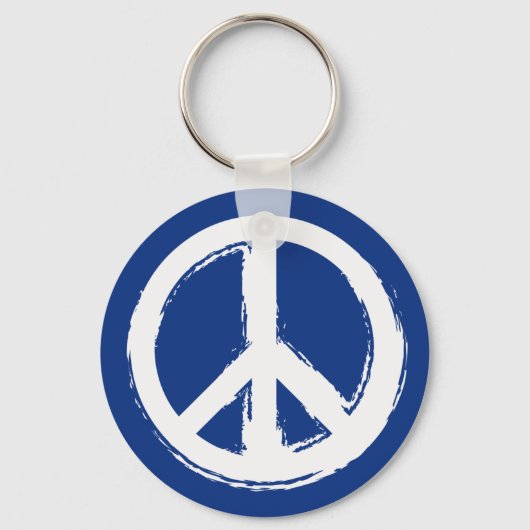 Porte-clés Symbole de la paix en bleu (Recto)