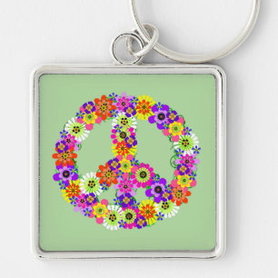 Porte-clés SYMBOLE DE LA PAIX Floral