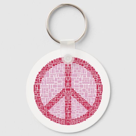 Porte-clés Symbole de la paix (rouge) (Recto)