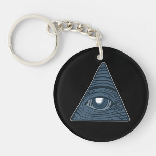 Porte-clés Symbole de la pyramide des yeux des illuminés