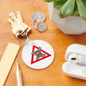 Porte-clés Symbole de la route d'avertissement de noeud de tr