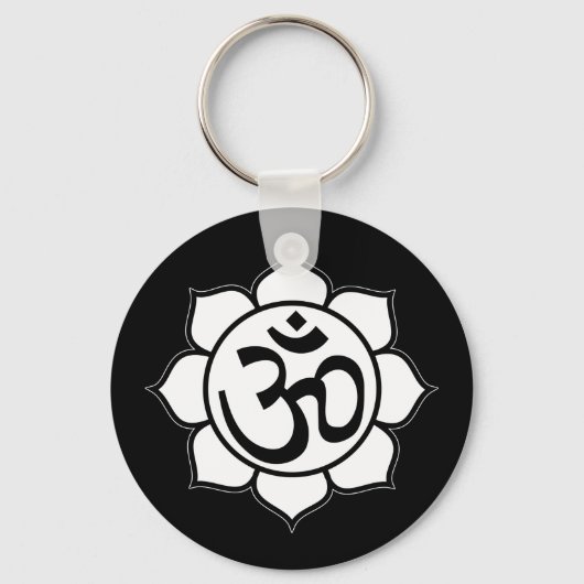 Porte-clés Symbole de l'Aum de fleurs Lotus (Recto)