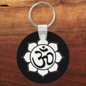 Porte-clés Symbole de l'Aum de fleurs Lotus (Recto)