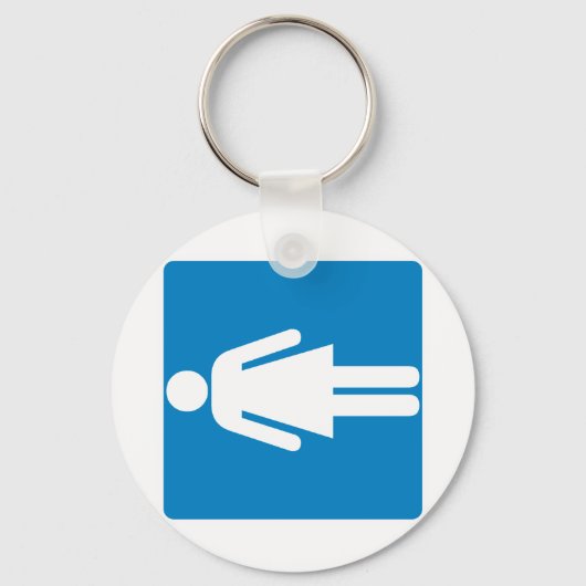 Porte-clés Symbole de l'autoroute des toilettes pour femmes (Recto)