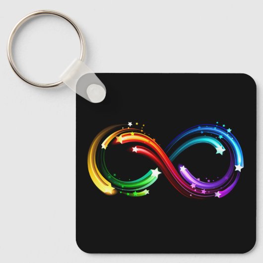 Porte-clés Symbole de l'infini de comètes arc-en-ciel (Recto)
