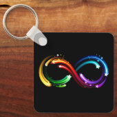 Porte-clés Symbole de l'infini de comètes arc-en-ciel (Recto)