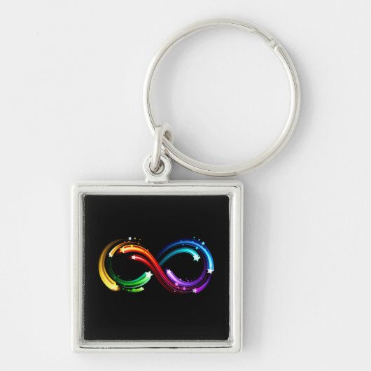 Porte-clés Symbole de l'infini des comètes arc-en-ciel (Devant)