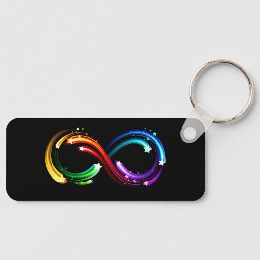 Porte-clés Symbole de l'infini des comètes arc-en-ciel (Recto)