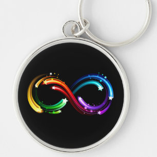 Porte-clés Symbole de l'infini des comètes arc-en-ciel