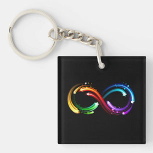 Porte-clés Symbole de l'infini des comètes arc-en-ciel