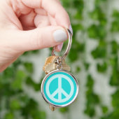 Porte-clés Symbole de paix Aqua doux (main)
