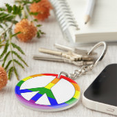 Porte-clés Symbole de paix arc-en-ciel (Devant droit)