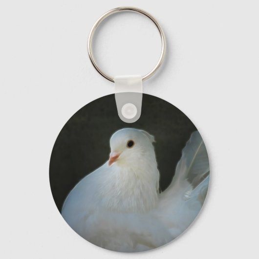 Porte-clés Symbole de paix de la colombe blanche (Recto)