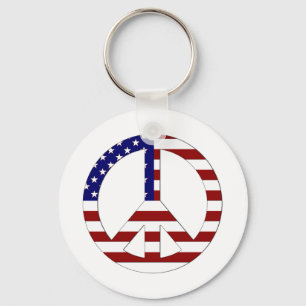 Porte-clés Symbole de paix du drapeau américain USA