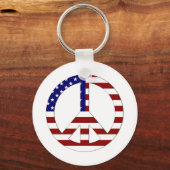 Porte-clés Symbole de paix du drapeau américain USA (Recto)