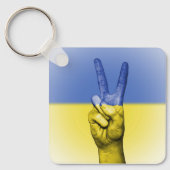 Porte-clés SYMBOLE DE PAIX Jaune Et Bleu (Recto)