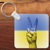 Porte-clés SYMBOLE DE PAIX Jaune Et Bleu (Recto)