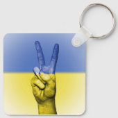 Porte-clés SYMBOLE DE PAIX Jaune Et Bleu (Dos)