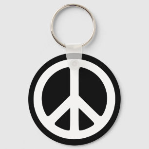 Porte-clés Symbole de paix noir et blanc