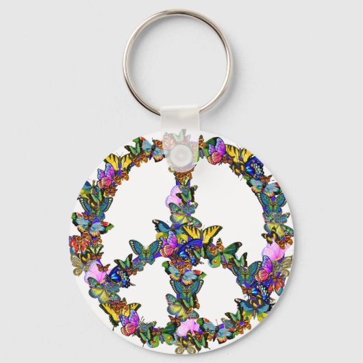 Porte-clés Symbole de paix papillon (Recto)