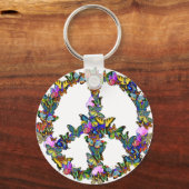 Porte-clés Symbole de paix papillon (Recto)