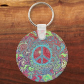 Porte-clés SYMBOLE DE PAIX Super DE TRIppY Psychedélique (Recto)