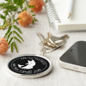 Porte-clés Symbole de pêche personnalisé noir (Côté)