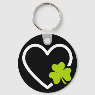 Porte-clés Symbole de porte-bonheur Cœur Trèfle Chanceux