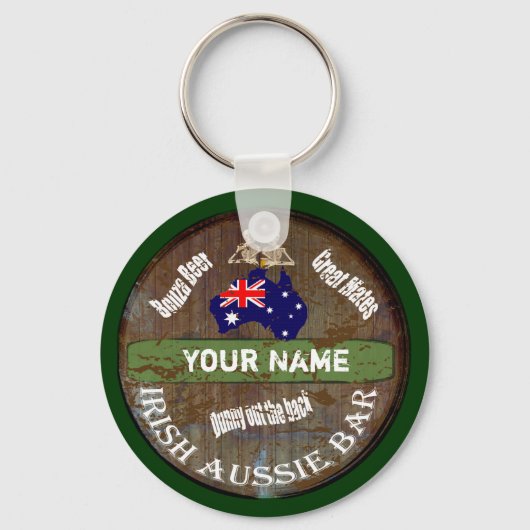Porte-clés Symbole de pub irlandais australien personnalisé (Recto)