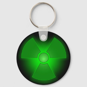 Porte-clés Symbole de radioactivité vert amusant