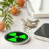 Porte-clés Symbole de rayonnement radioactif nucléaire en ver (Côté)