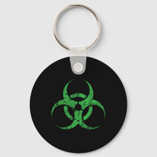 Porte-clés Symbole de risque biologique Vintage vert drôle Ha