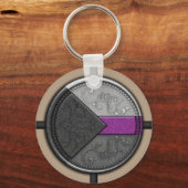 Porte-clés Symbole de sceau de cire démisexuel dans les coule (Recto)