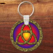 PORTE-CLÉS SYMBOLE DE TRINITÉ SAINT D'OR (Recto)