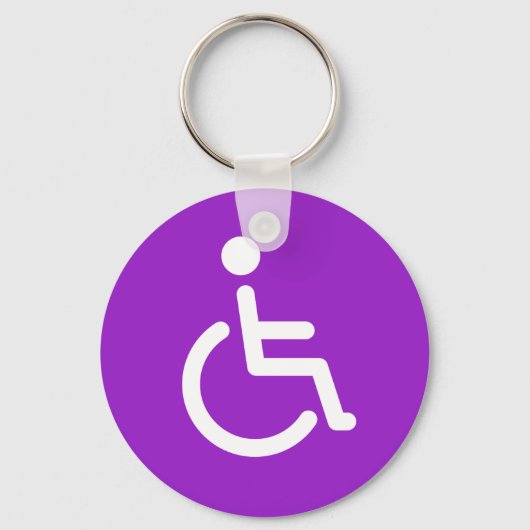 Porte-clés Symbole désactivé ou signe de handicap violet pour (Recto)