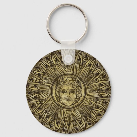 Porte-clés Symbole Dieu Soleil Apollo Texture dorée (Recto)