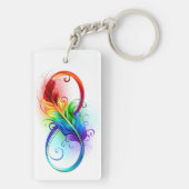 Porte-clés Symbole d'infini avec plume arc-en-ciel (Dos)