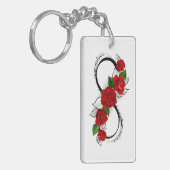 Porte-clés Symbole d'infini avec roses rouges (Devant gauche)