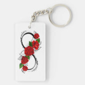 Porte-clés Symbole d'infini avec roses rouges (Dos)