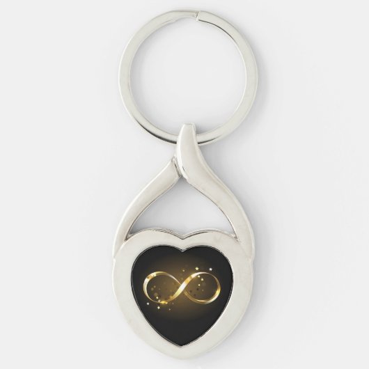 Porte-clés Symbole d'infini doré (Devant)