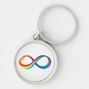 Porte-clés Symbole d'infinité arc-en-ciel stratifié