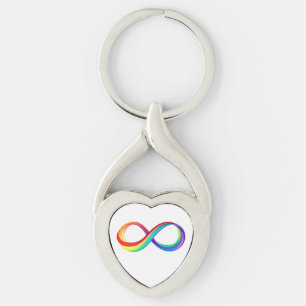 Porte-clés Symbole d'infinité arc-en-ciel stratifié