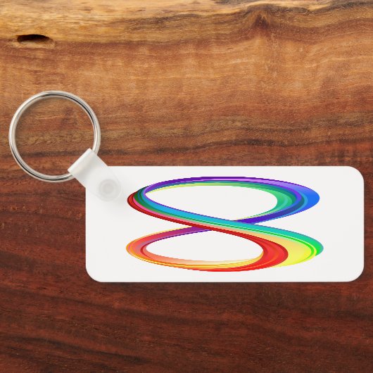 Porte-clés Symbole d'infinité arc-en-ciel stratifié (Verso)
